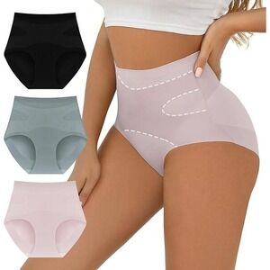 FallSweet Seamless Panties for Women Briefs Underwear High Waisted 3Pk M